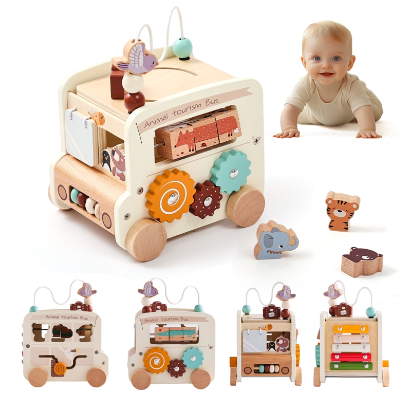 Party Games Bus - Montessori Wooden Children Toys Busy Toys