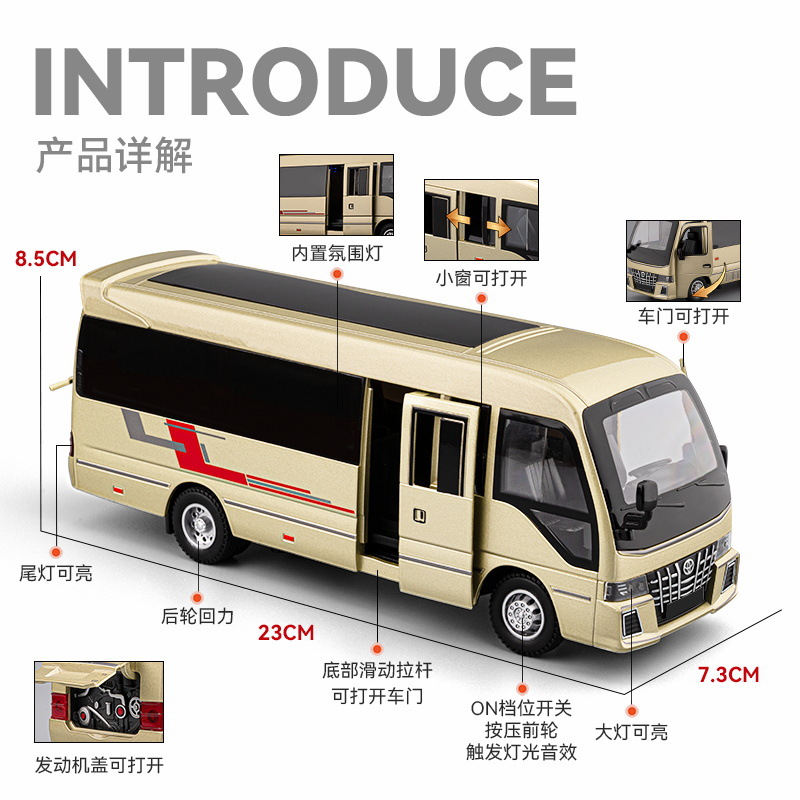1:33 Toyota Coaster BUS Alloy  - Party Games Bus review and price