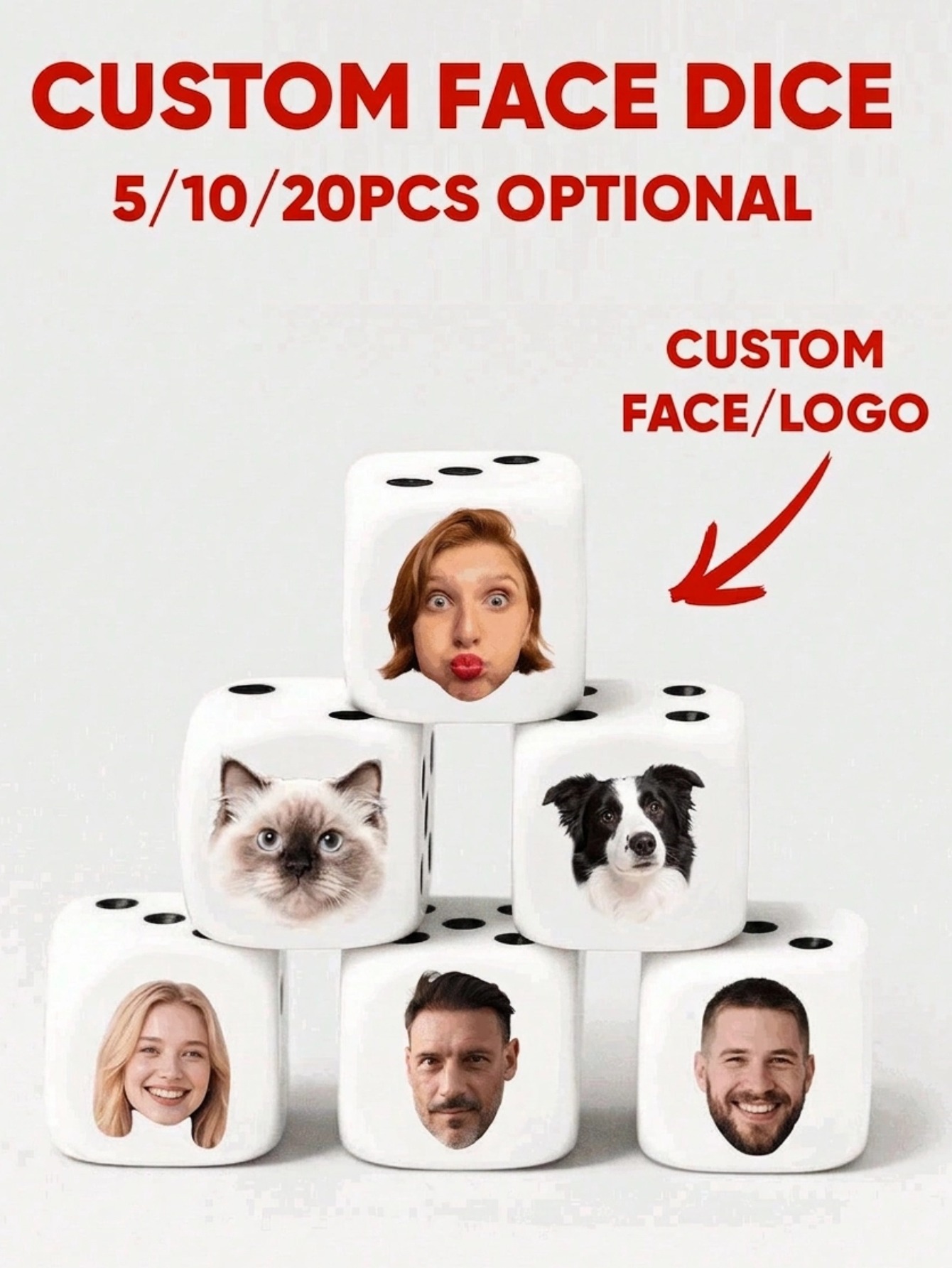 Custom Face Dice Personalized  - Party Games Graduation review and price