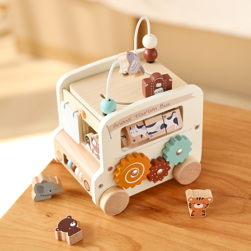 Montessori Wooden Children Toy - Party Games Bus review and price