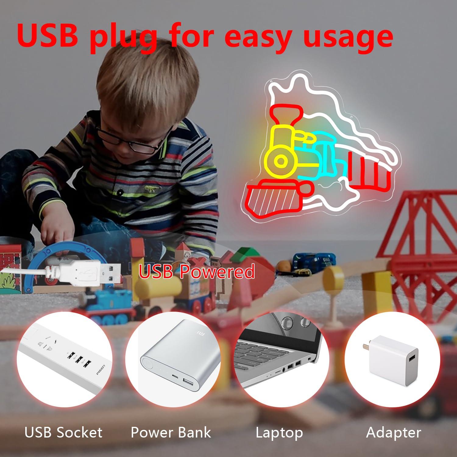 Steam Train Neon Sign USB Dimm - Party Games Steam review and price