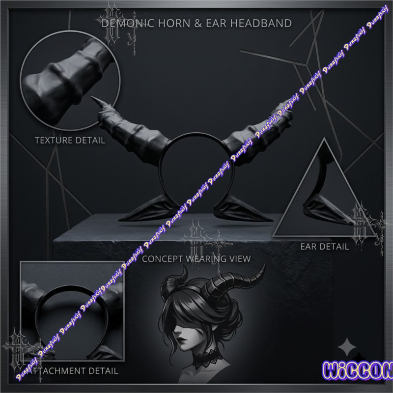 Black Devil Horn and Ears Head - Party Games Stream review and price