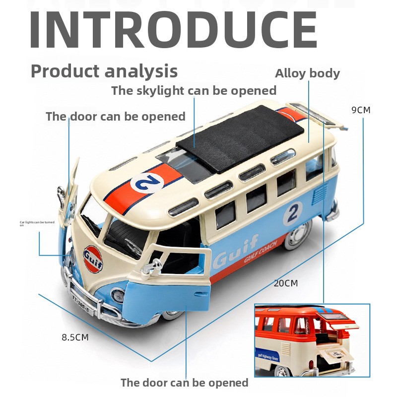 1:24 scale retro bus T1 diecas - Party Games Bus review and price